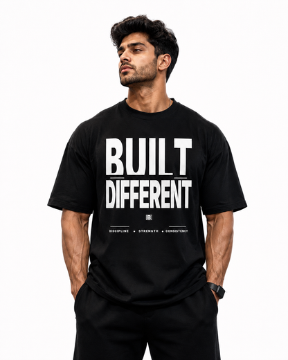 BUILT DIFFERENT OVERSIZED T-SHIRT – BLACK