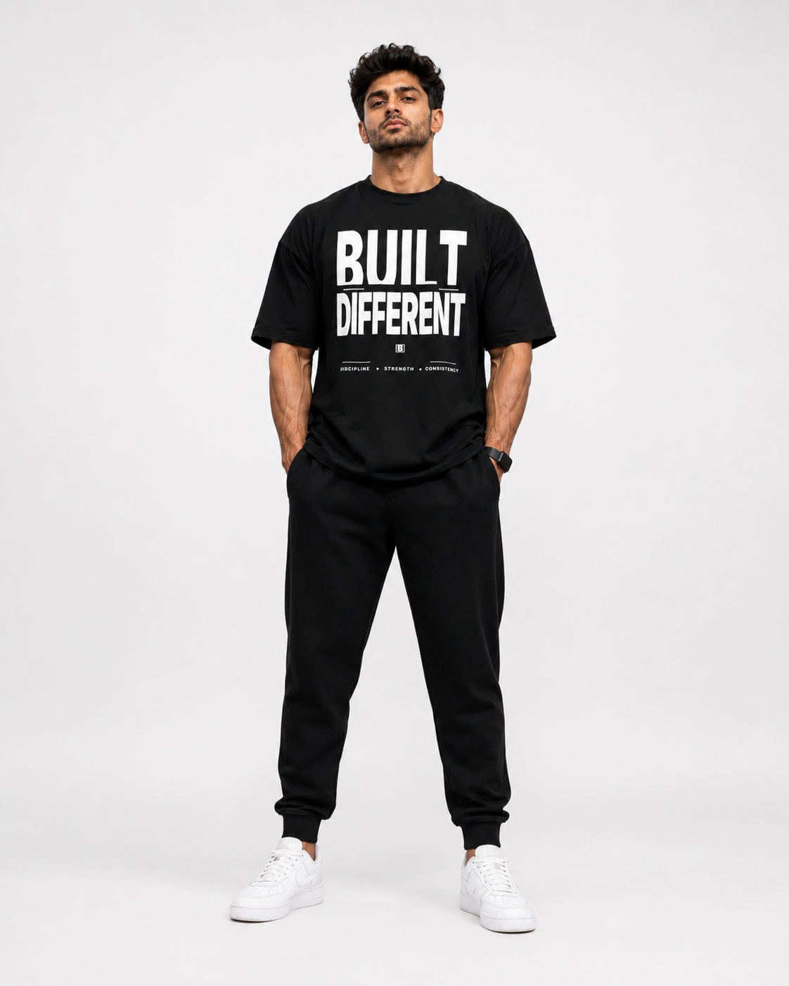 BUILT DIFFERENT OVERSIZED T-SHIRT – BLACK