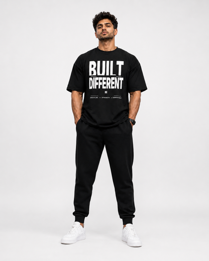 BUILT DIFFERENT OVERSIZED T-SHIRT – BLACK