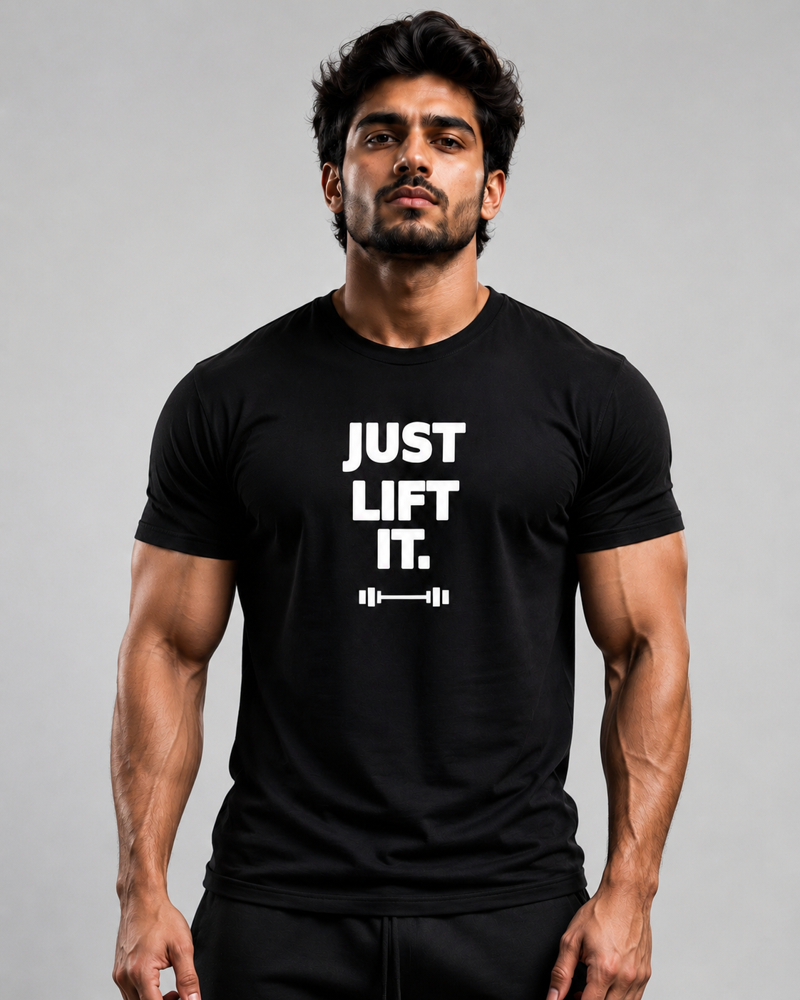 JUST LIFT IT REGULAR FIT T-SHIRT – BLACK