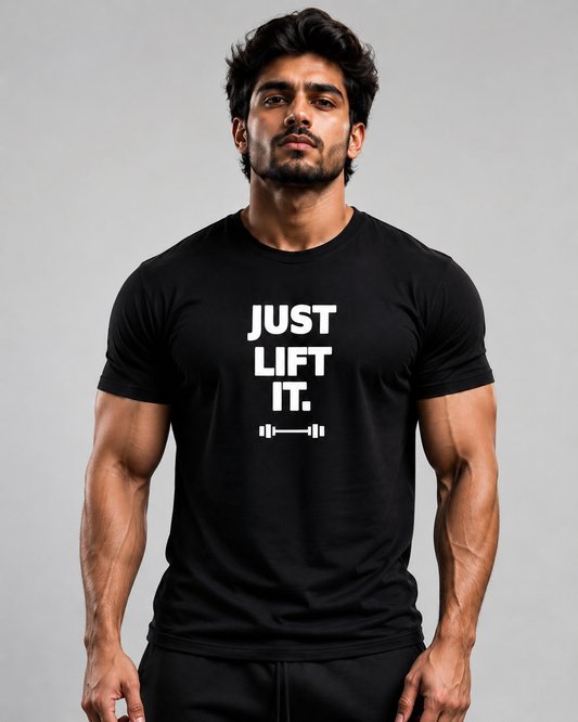 JUST LIFT IT REGULAR FIT T-SHIRT – BLACK