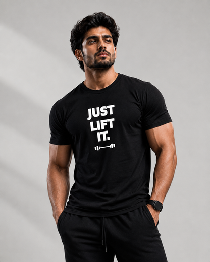 JUST LIFT IT REGULAR FIT T-SHIRT – BLACK