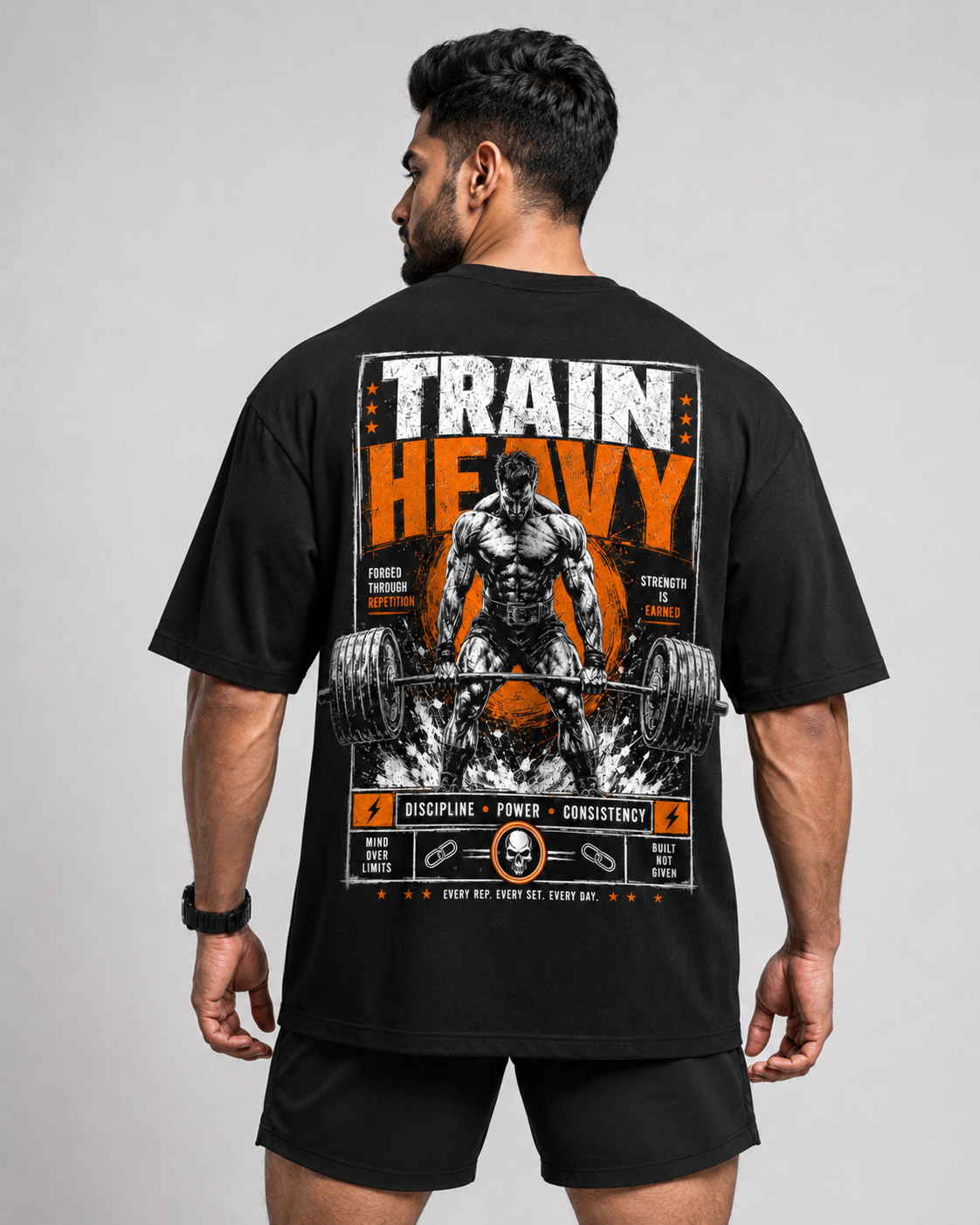 TRAIN HEAVY OVERSIZED T-SHIRT – BLACK