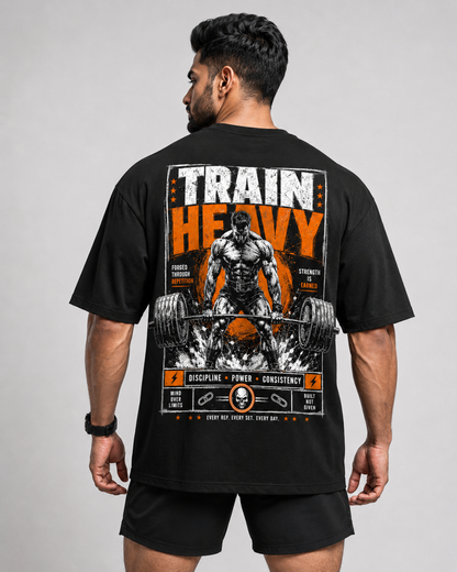 TRAIN HEAVY OVERSIZED T-SHIRT – BLACK