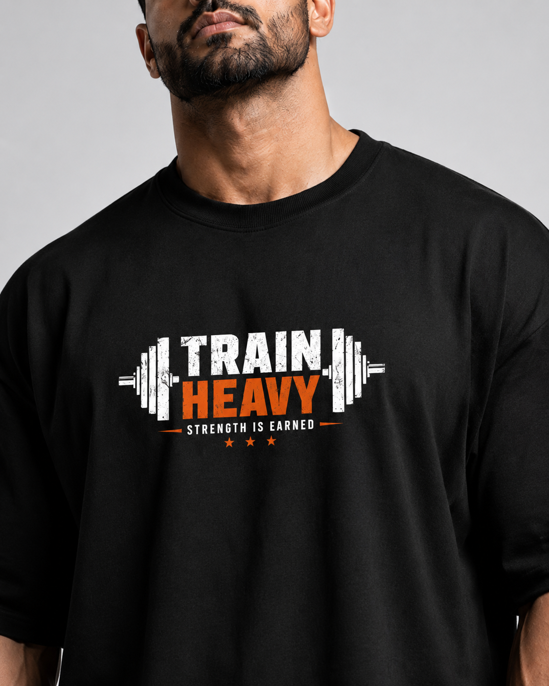 TRAIN HEAVY OVERSIZED T-SHIRT – BLACK
