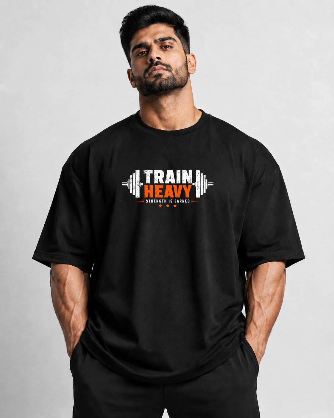 TRAIN HEAVY OVERSIZED T-SHIRT – BLACK