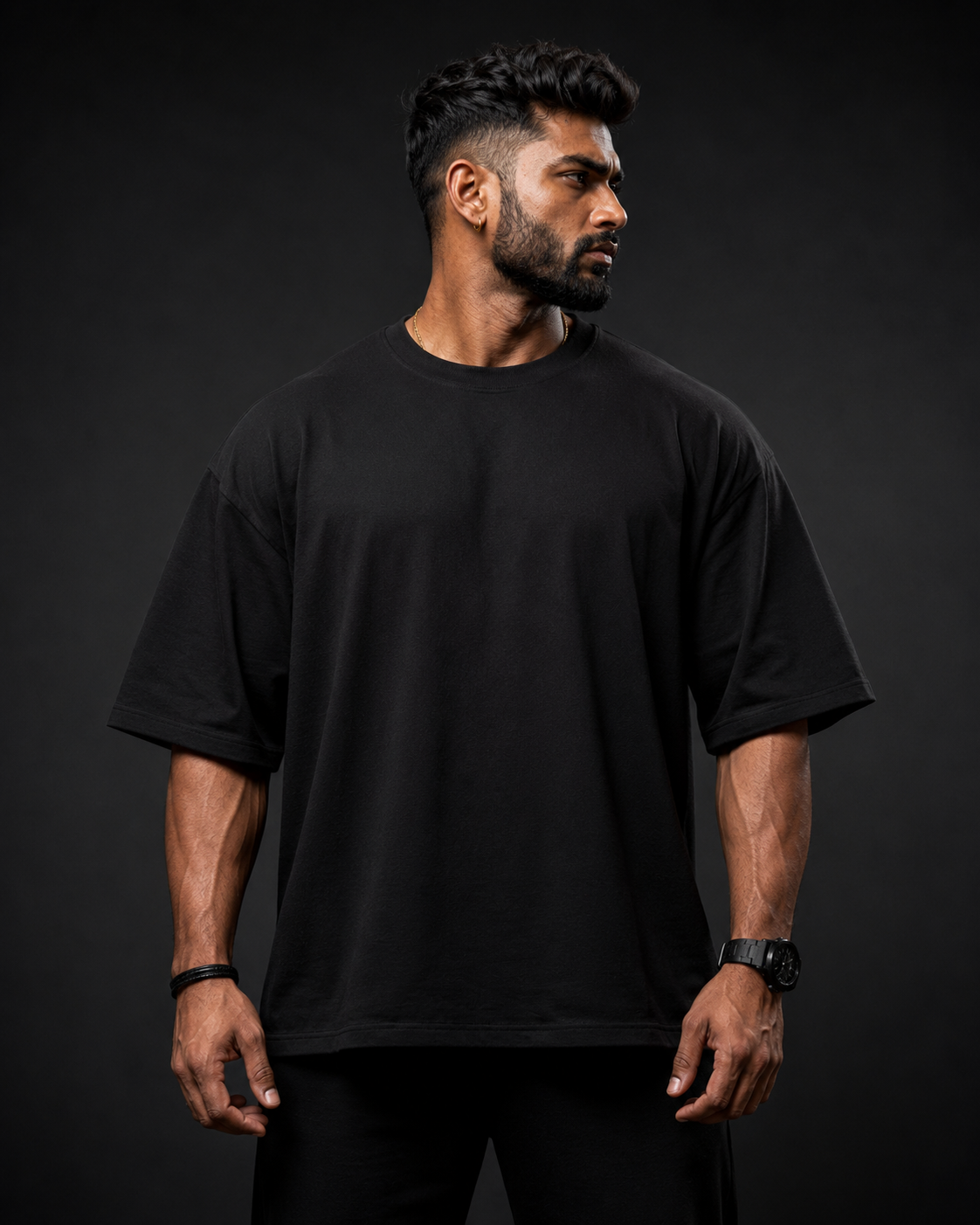MAHAKAL ORANGE OVERSIZED T-SHIRT – BLACK