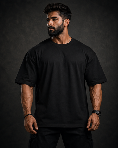 MAHAKAL BLUE OVERSIZED T-SHIRT – BLACK