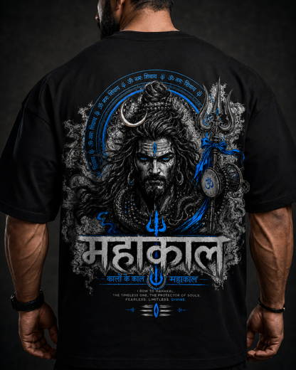 MAHAKAL BLUE OVERSIZED T-SHIRT – BLACK